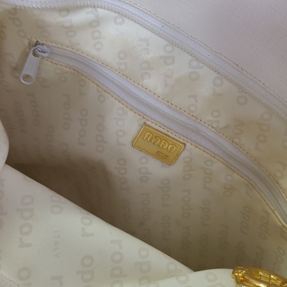 Rodo - Vintage Nautical Gold and White Bag with Rope Handles - Picture 13 of 13